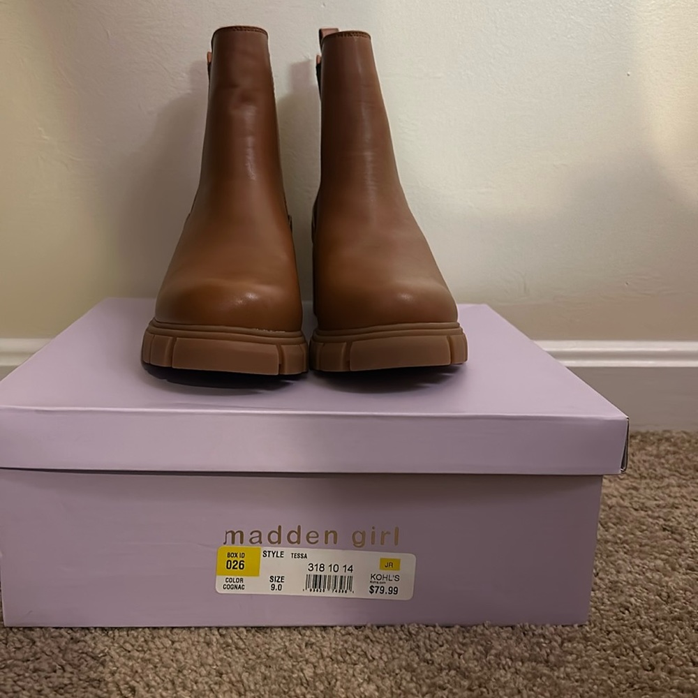 Madden girl, Tessa Cognac boots